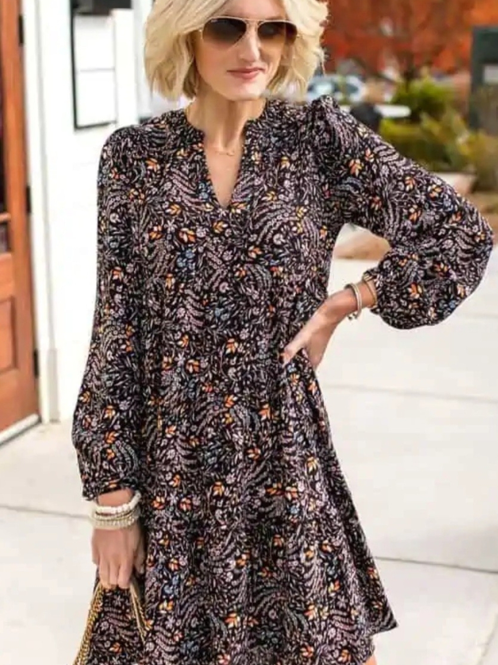 Maeve by Anthropologie Long Sleeve Floral Dress Size M